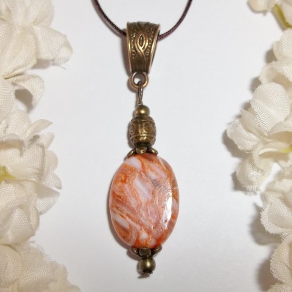 wvluckygirl Jewelry - Boho Necklace Bronze and Orange Handmade NWT 5176